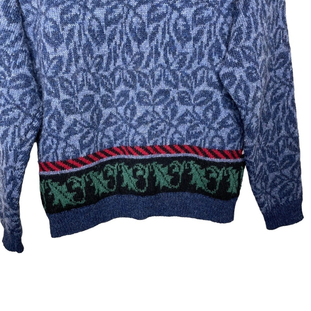 Vintage 90s Susan Bristol Pure Wool Cat Cardigan Sweater Medium - Picture 10 of 13